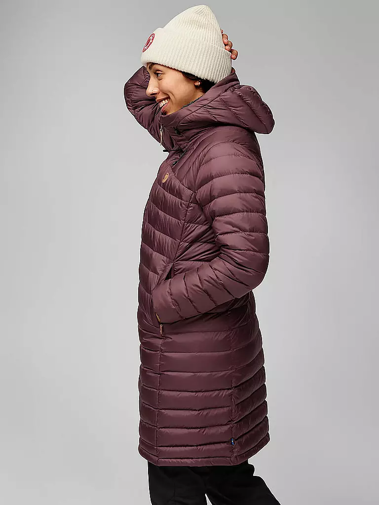FJÄLLRÄVEN | Giacca invernale da donna Snow Flake Down Hoodie | Rosso scuro