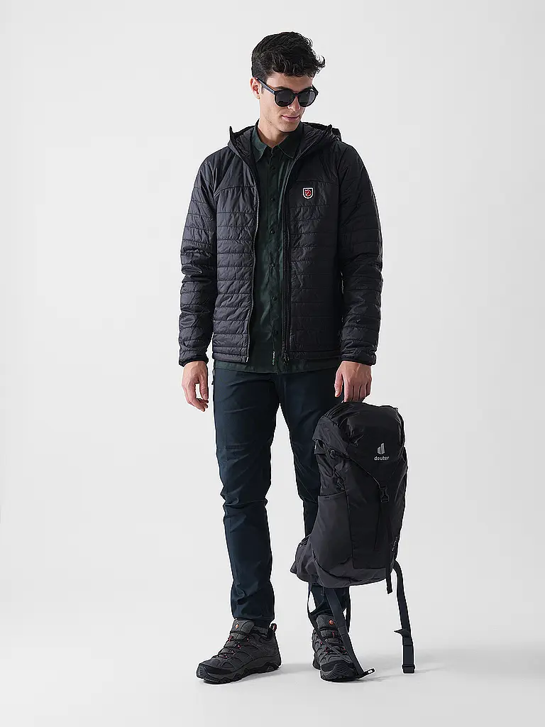 FJÄLLRÄVEN | Iso Giacca da uomo Expedition X-Lätt con cappuccio | Nero