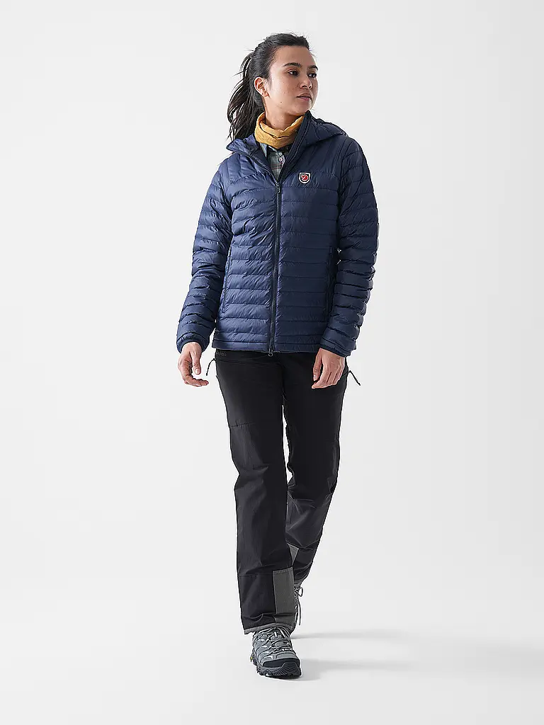 FJÄLLRÄVEN | Isogiacca da donna Expedition Lätt con cappuccio | Blu scuro
