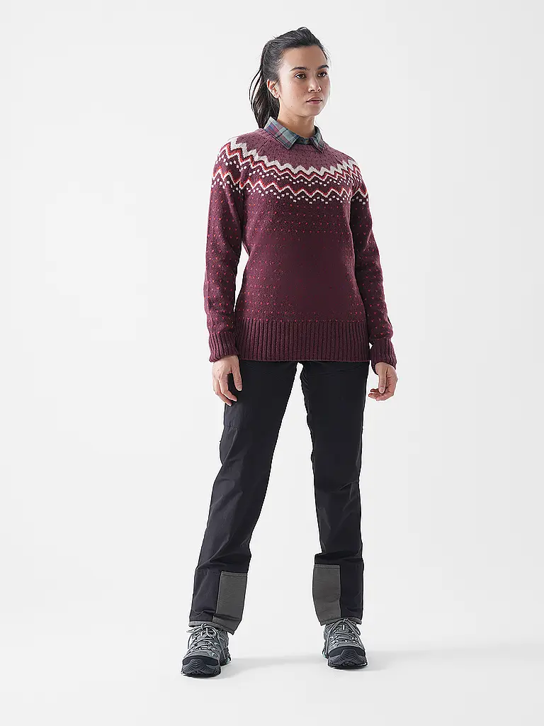 FJÄLLRÄVEN | Maglione funzionale da donna Oevik Knit in lana | Rosso scuro
