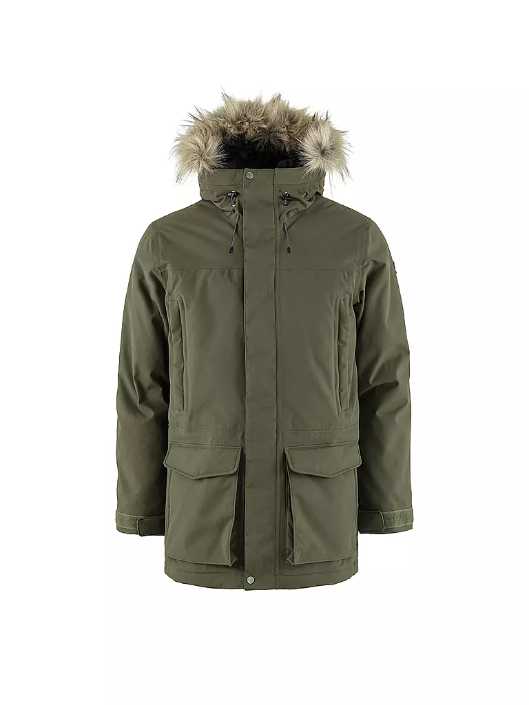 FJÄLLRÄVEN | Parka invernale da uomo Nuuk Lite con cappuccio | Oliva