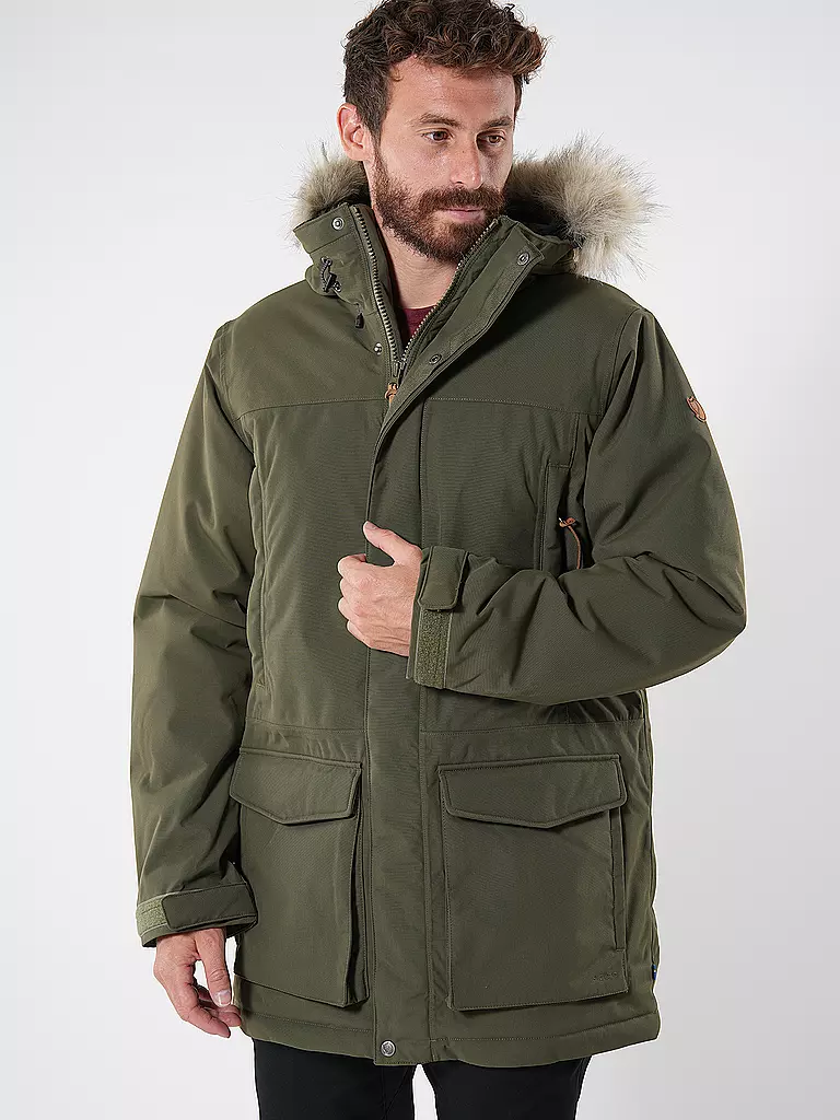 FJÄLLRÄVEN | Parka invernale da uomo Nuuk Lite con cappuccio | Oliva