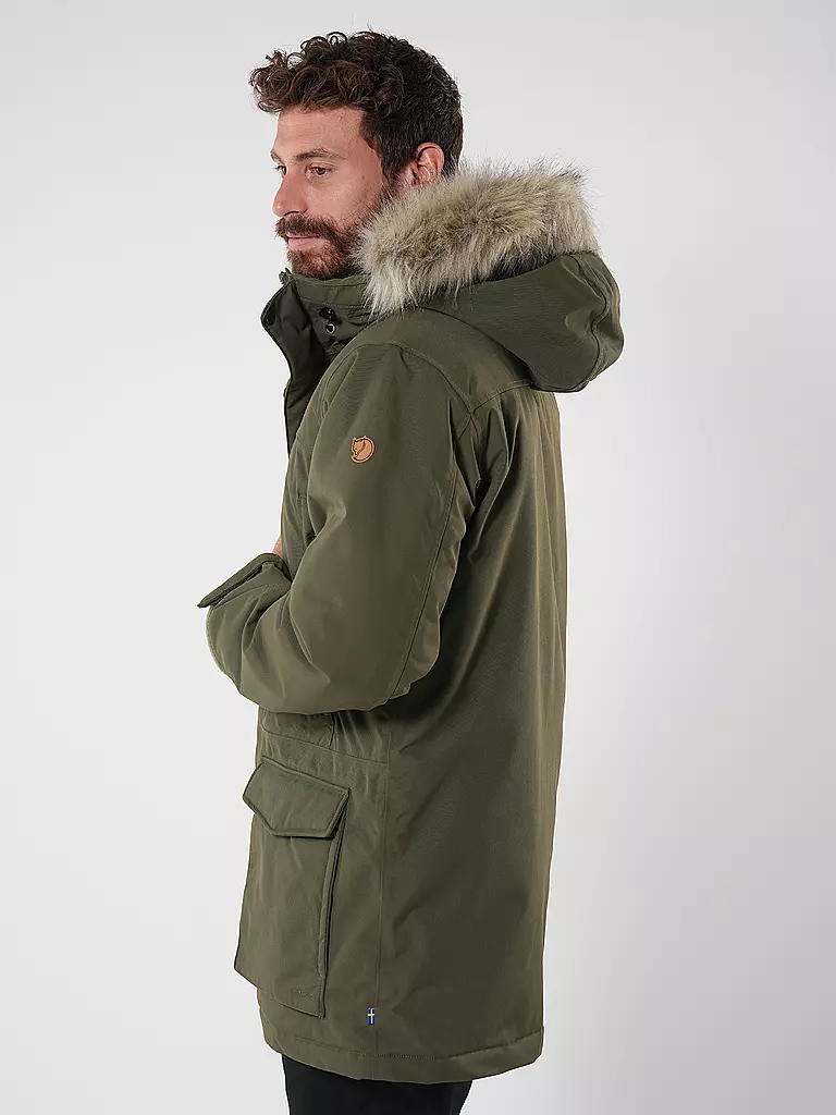 FJÄLLRÄVEN | Parka invernale da uomo Nuuk Lite con cappuccio | Oliva