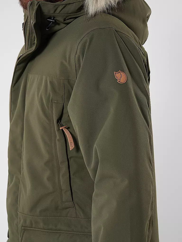 FJÄLLRÄVEN | Parka invernale da uomo Nuuk Lite con cappuccio | Oliva