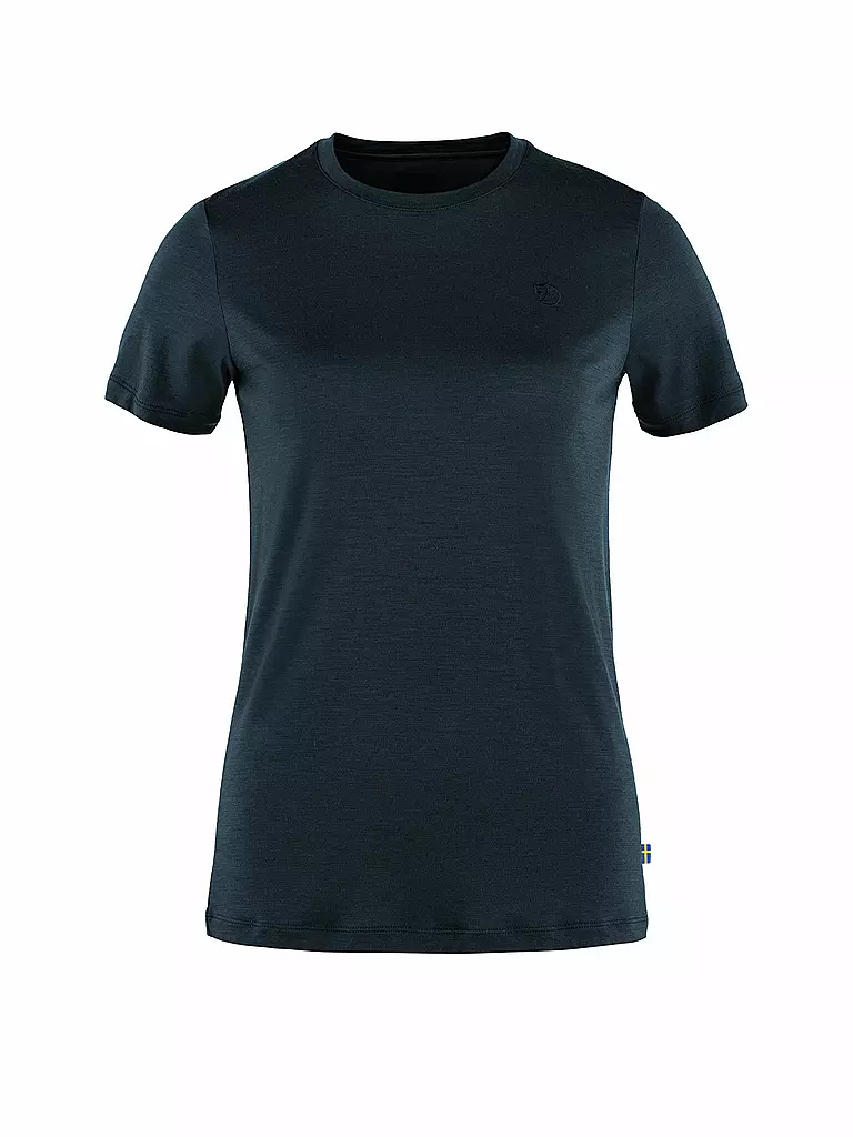 FJÄLLRÄVEN | T-shirt da donna Abisko Wool SS W | Blu scuro