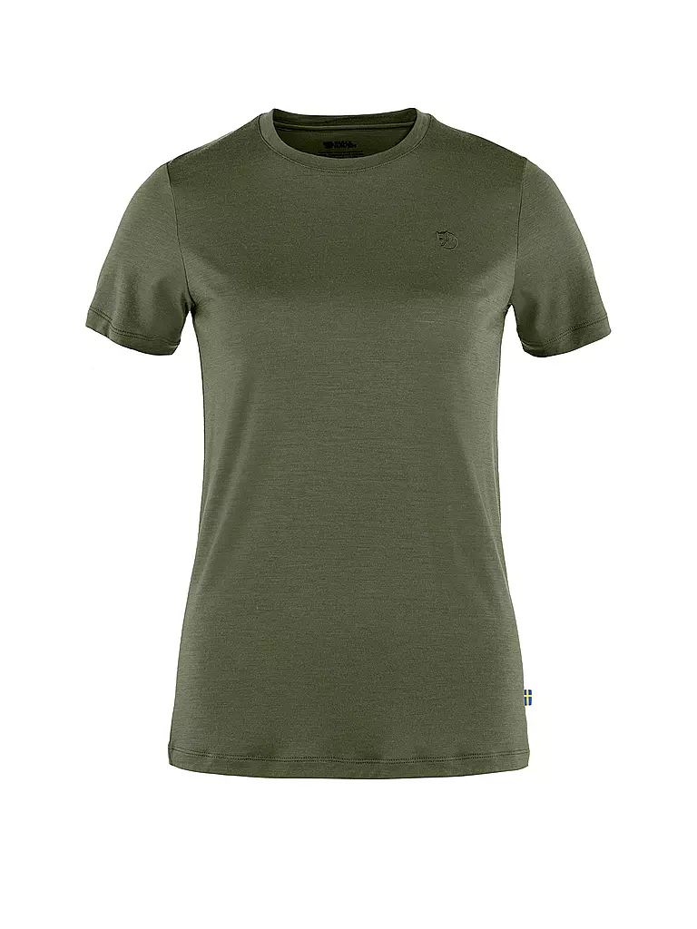 FJÄLLRÄVEN | T-shirt da donna Abisko Wool SS W | Oliva