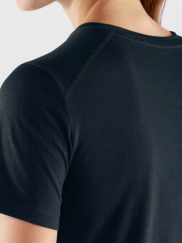 FJÄLLRÄVEN | T-shirt da donna Abisko Wool SS W | Blu scuro