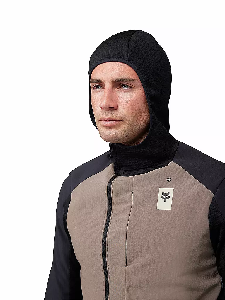 FOX | Felpa con cappuccio termica da uomo Defend | Marrone chiaro