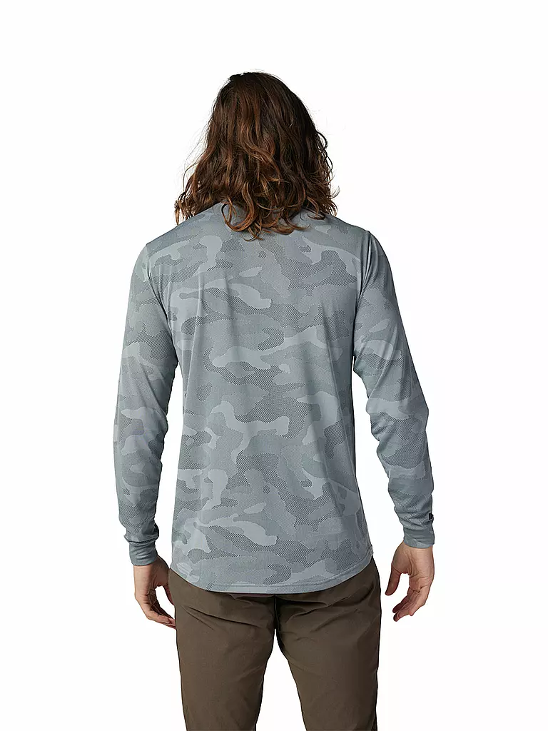 FOX | Herren Radshirt  Langarm-Jersey Ranger TruDri™ | Grigio chiaro