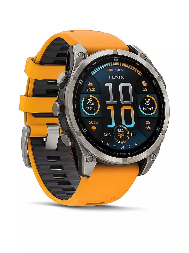GARMIN | Smartwatch GPS multisport Fenix 8 Amoled Sapphire 47mm | Arancione