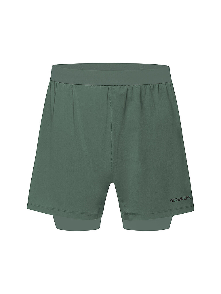 Pantaloncini da running da uomo Concurve 5 2in1 verde scuro XL