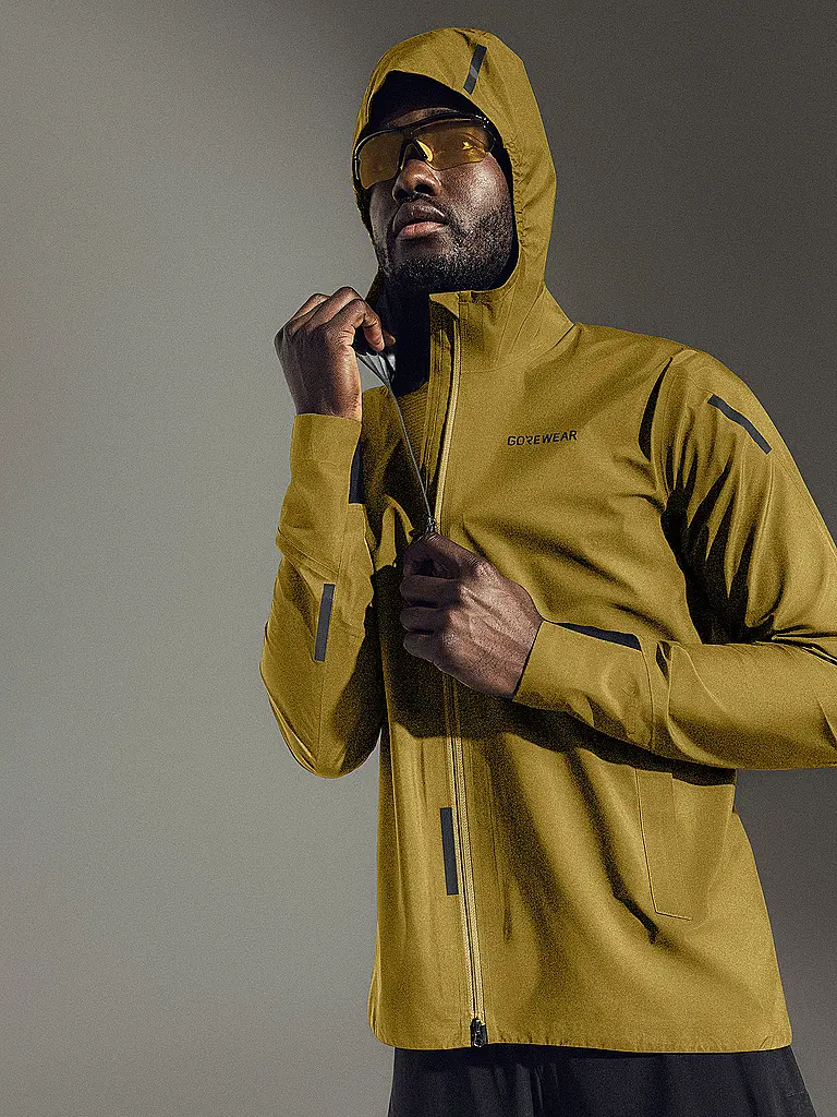 GOREWEAR | Giacca da running da uomo Concurve Gore-Tex | Senape