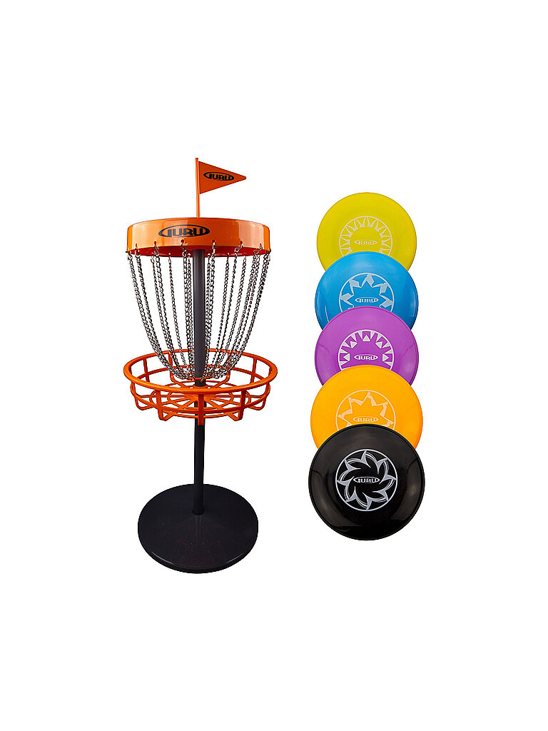 Disc Golf Mini Basket-Set incl. 5 dischi rosso