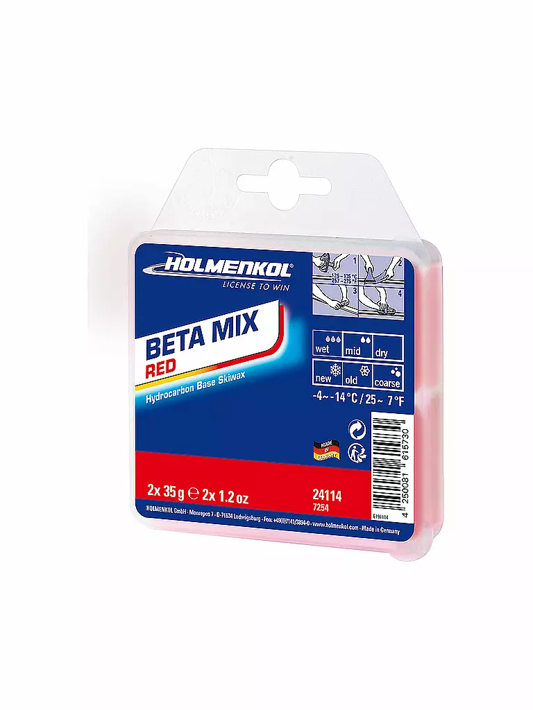 HOLMENKOL | Betamix Weltcup Skiwax Red 1x150g | Senza colore