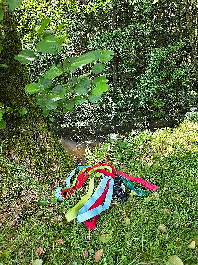 HUMANWERKSTATT | Fascia elastica da allenamento semplice in tessuto | Rosso