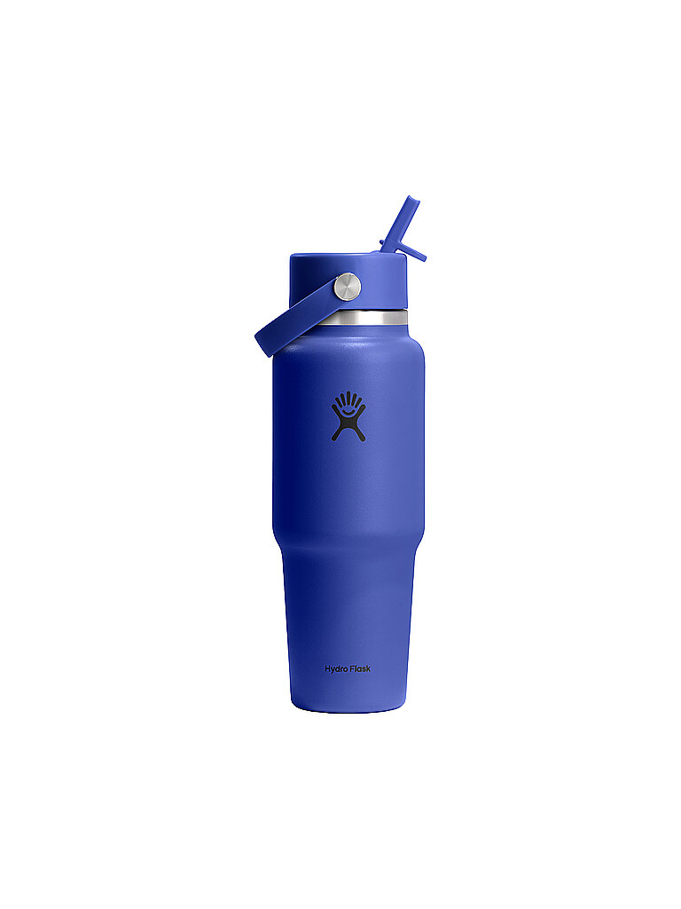 Borraccia 32oz Wide Mouth Travel Bottle con tappo Flex Straw blu