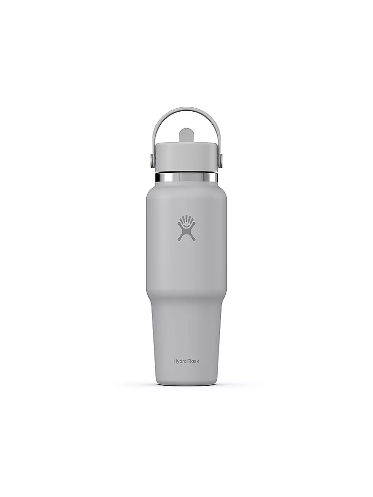HYDRO FLASK | Borraccia da viaggio 32oz Wide Mouth con tappo Flex Straw | Grigio chiaro