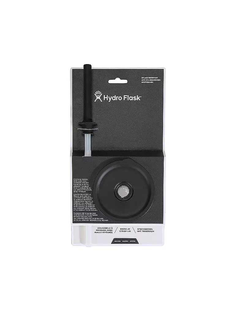 HYDRO FLASK | Coperchio a pressione con cannuccia media | Nero