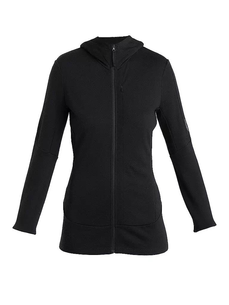 ICEBREAKER | Damen Fleecejacke Quantum 260 Hoodie | Nero