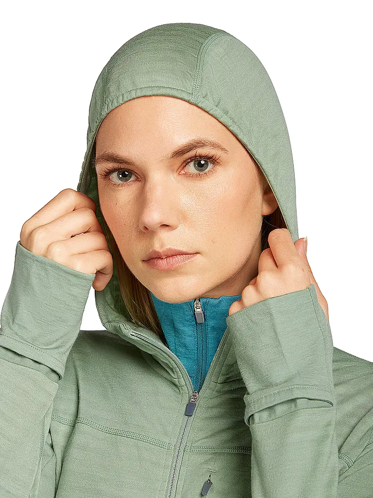 ICEBREAKER | Giacca in pile da donna Real Fleece 300 Merino con cappuccio |
