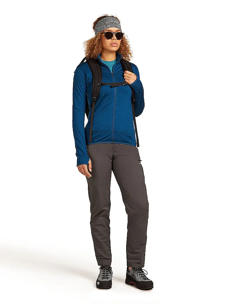 ICEBREAKER | Giacca in pile da donna Real Fleece 300 Merino | Blu scuro