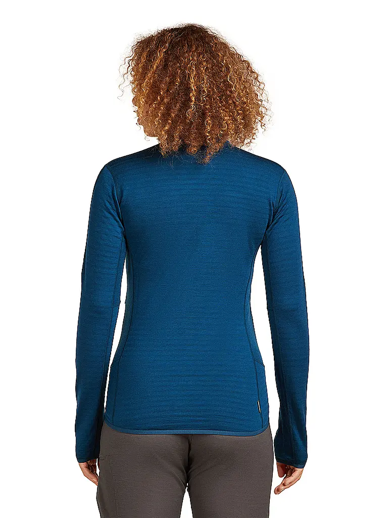 ICEBREAKER | Giacca in pile da donna Real Fleece 300 Merino | Blu scuro