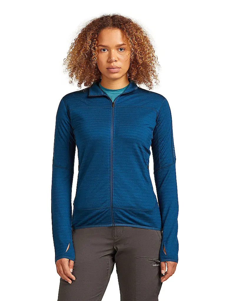 ICEBREAKER | Giacca in pile da donna Real Fleece 300 Merino | Blu scuro