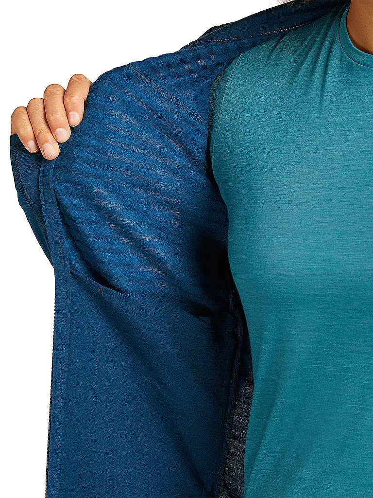 ICEBREAKER | Giacca in pile da donna Real Fleece 300 Merino | Blu scuro