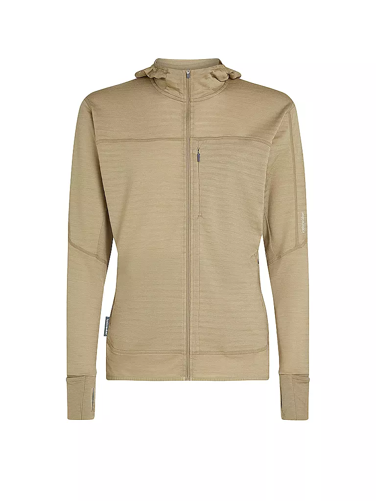 ICEBREAKER | Giacca in pile da uomo Real Fleece 300 Merino con cappuccio | Beige
