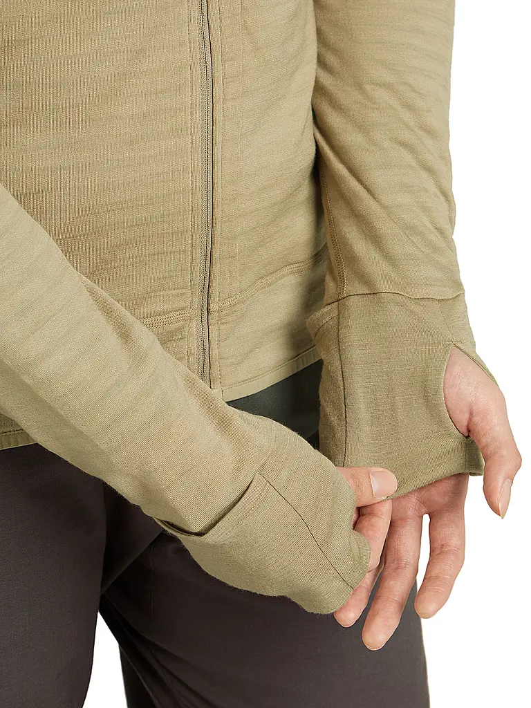 ICEBREAKER | Giacca in pile da uomo Real Fleece 300 Merino con cappuccio | Beige