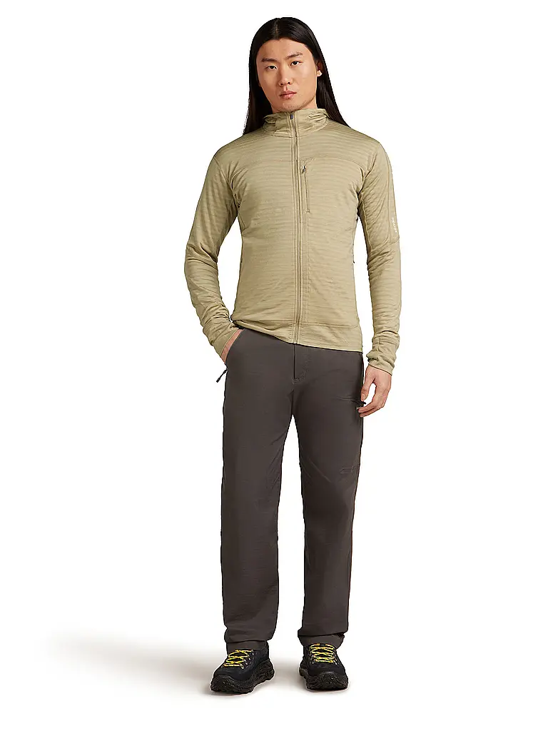 ICEBREAKER | Giacca in pile da uomo Real Fleece 300 Merino con cappuccio | Beige