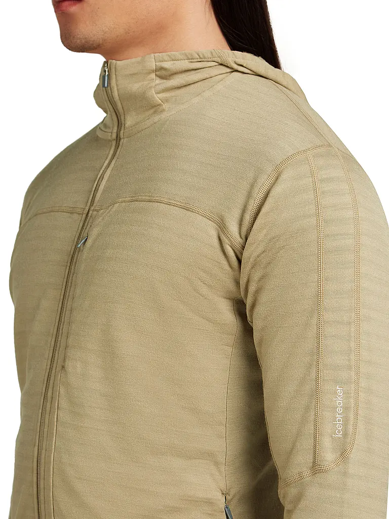 ICEBREAKER | Giacca in pile da uomo Real Fleece 300 Merino con cappuccio | Beige