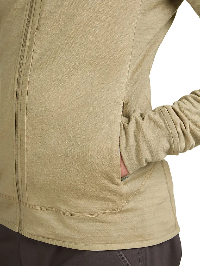ICEBREAKER | Giacca in pile da uomo Real Fleece 300 Merino con cappuccio | Beige