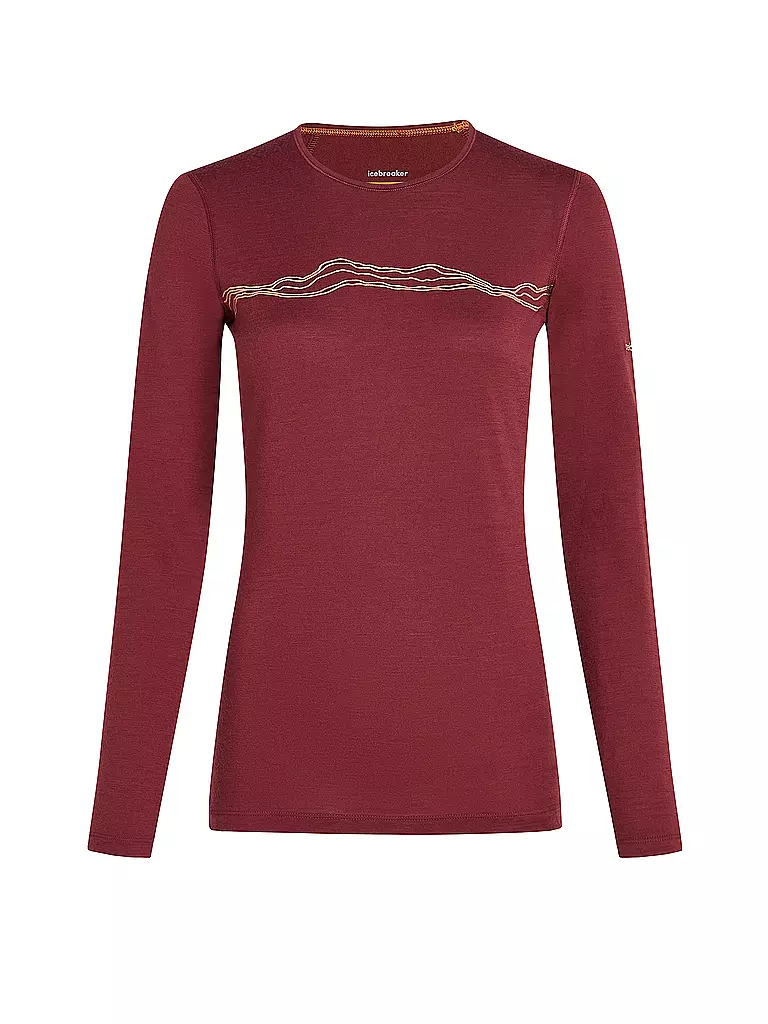 ICEBREAKER | Maglietta funzionale da donna Mountain Pulse 200 | Rosso scuro