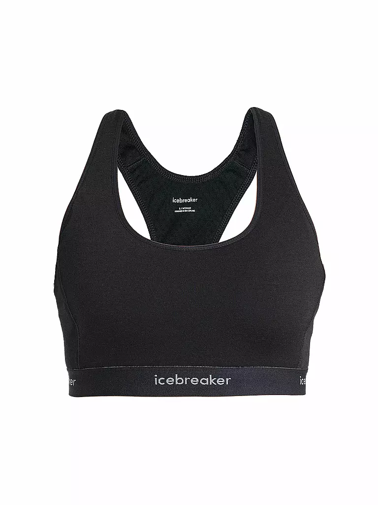 ICEBREAKER | Reggiseno sportivo da donna Racerback Merino 125 a basso supporto | Nero