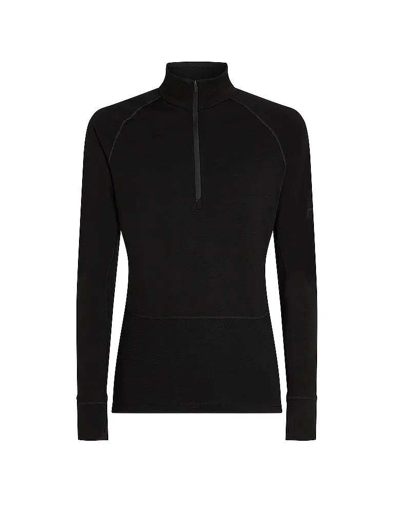 ICEBREAKER | Zipshirt intimo da uomo 200 Merino ZoneKnit | Nero