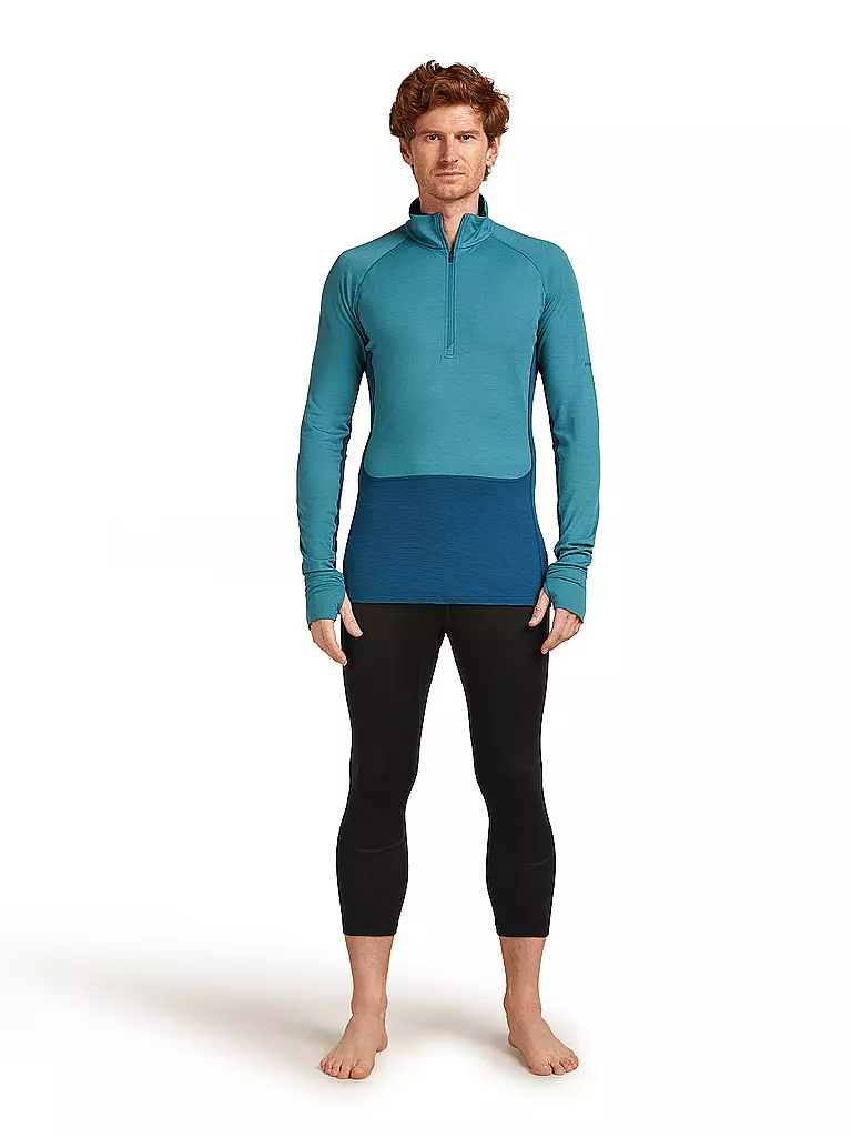 ICEBREAKER | Zipshirt intimo da uomo 200 Merino ZoneKnit | Petrolio