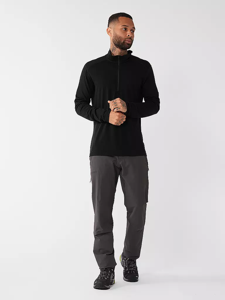 ICEBREAKER | Zipshirt intimo da uomo Oasis 200 | Nero