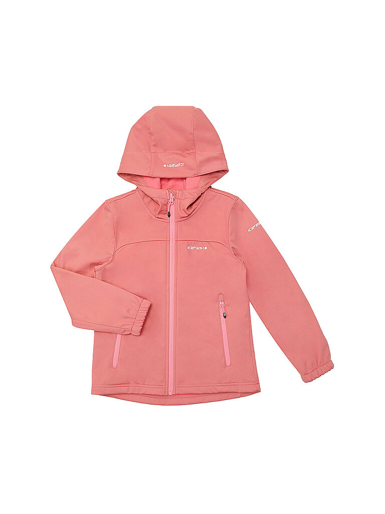 Giacca softshell da ragazza Kleve Jr corallo 140