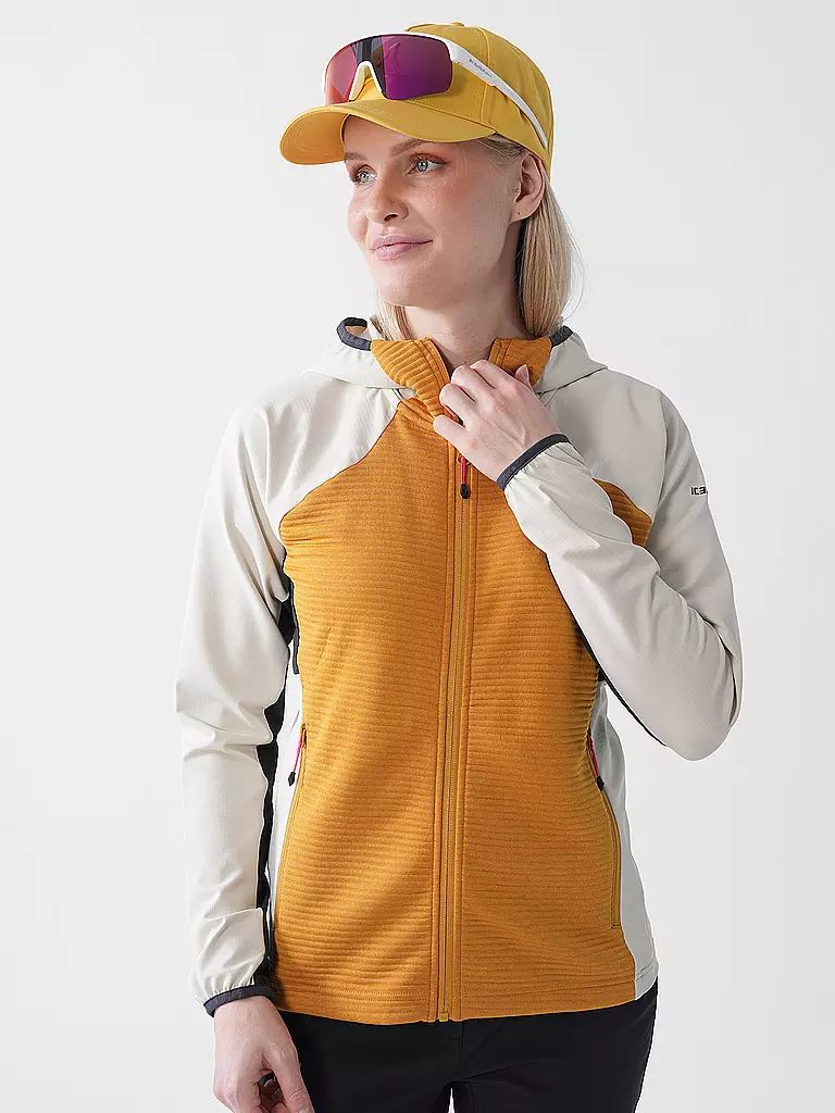 ICEPEAK | Giacca in pile da donna Basile con cappuccio | Senape