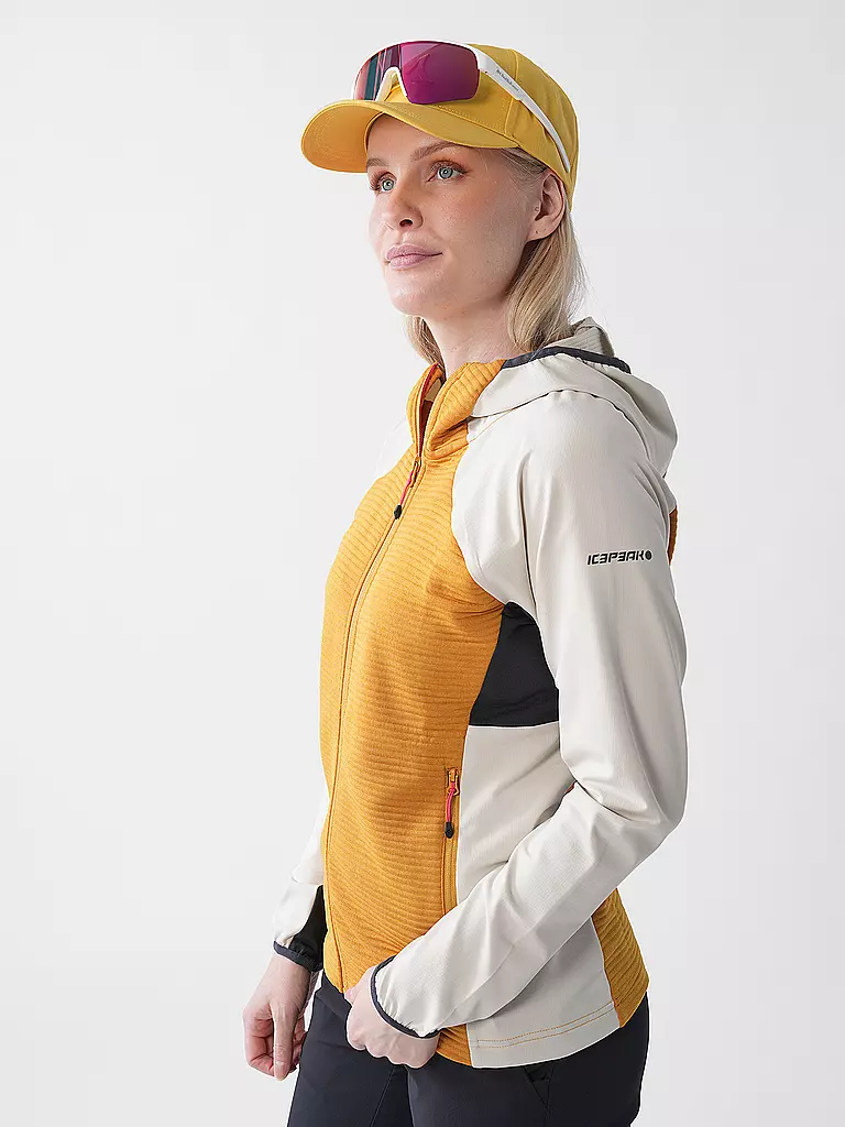 ICEPEAK | Giacca in pile da donna Basile con cappuccio | Senape