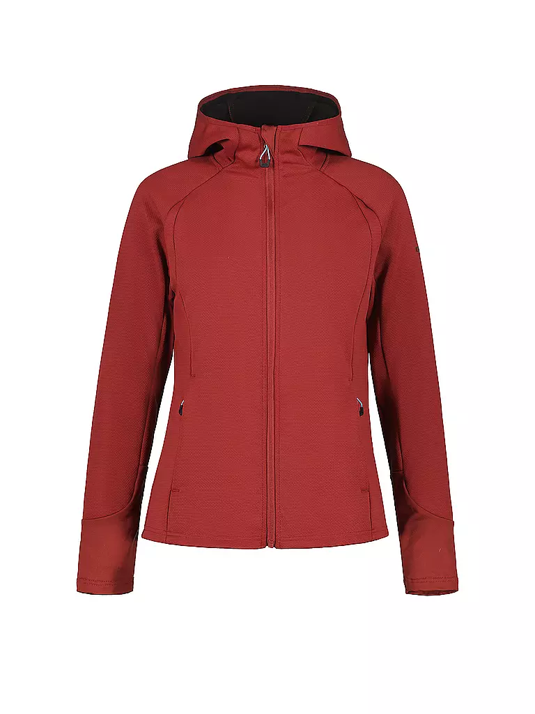 ICEPEAK | Giacca in pile da donna Dahlen con cappuccio | Rosso scuro