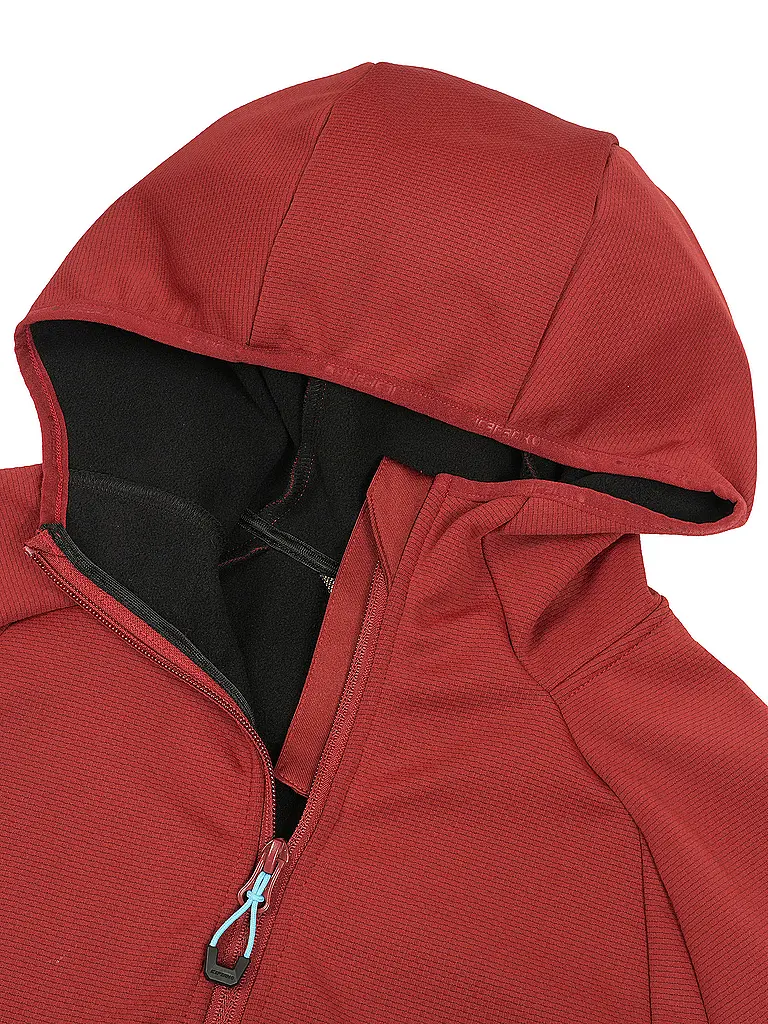 ICEPEAK | Giacca in pile da donna Dahlen con cappuccio | Rosso scuro