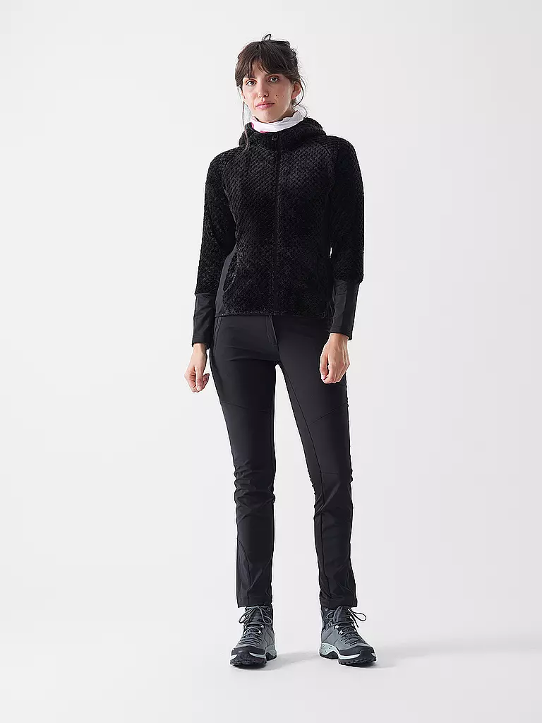 ICEPEAK | Giacca in pile da donna Daisetta con cappuccio | Nero