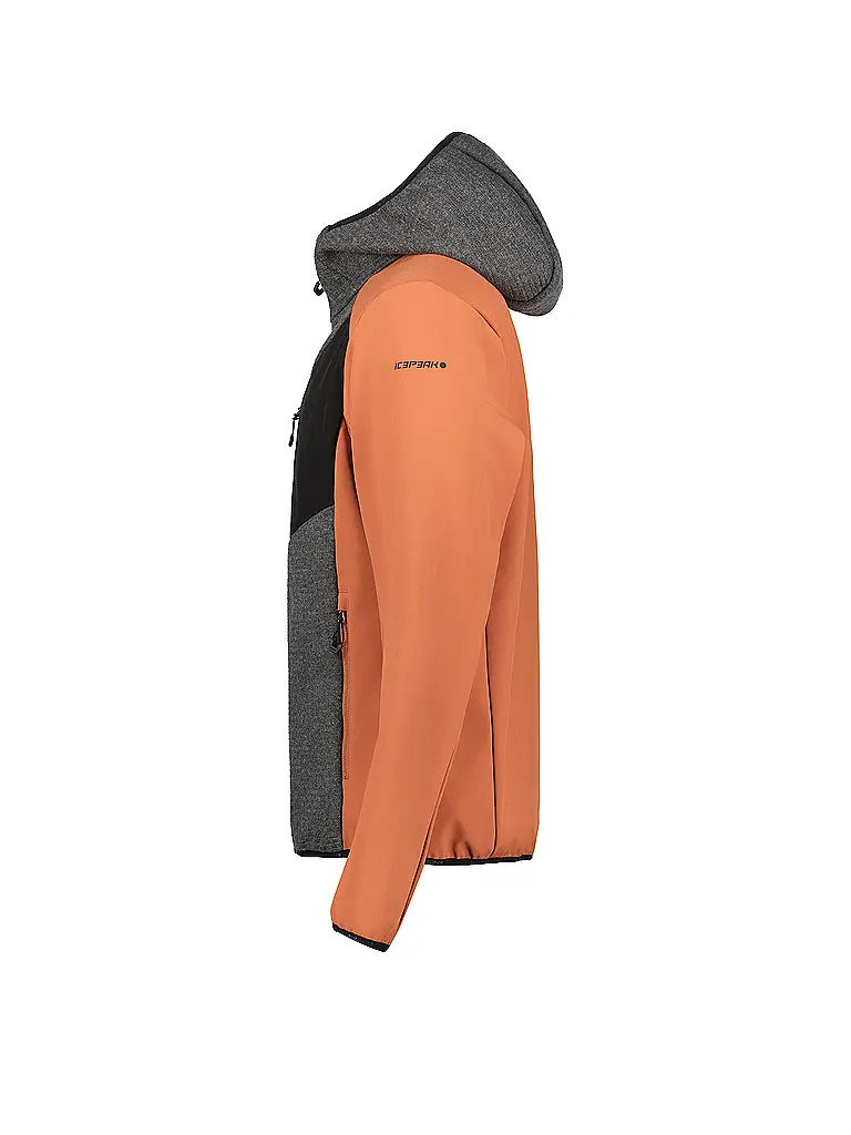ICEPEAK | Giacca in pile da uomo per escursioni Danfort con cappuccio | Arancione