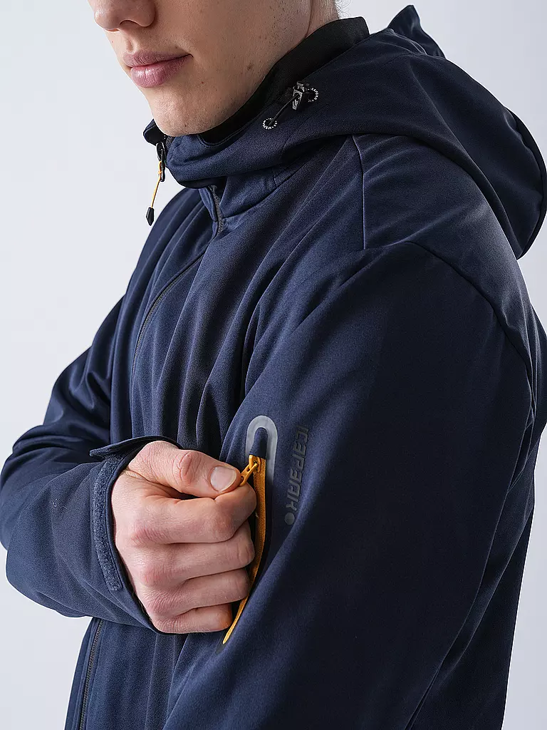 ICEPEAK | Giacca softshell da uomo Brinsmade con cappuccio | Blu scuro