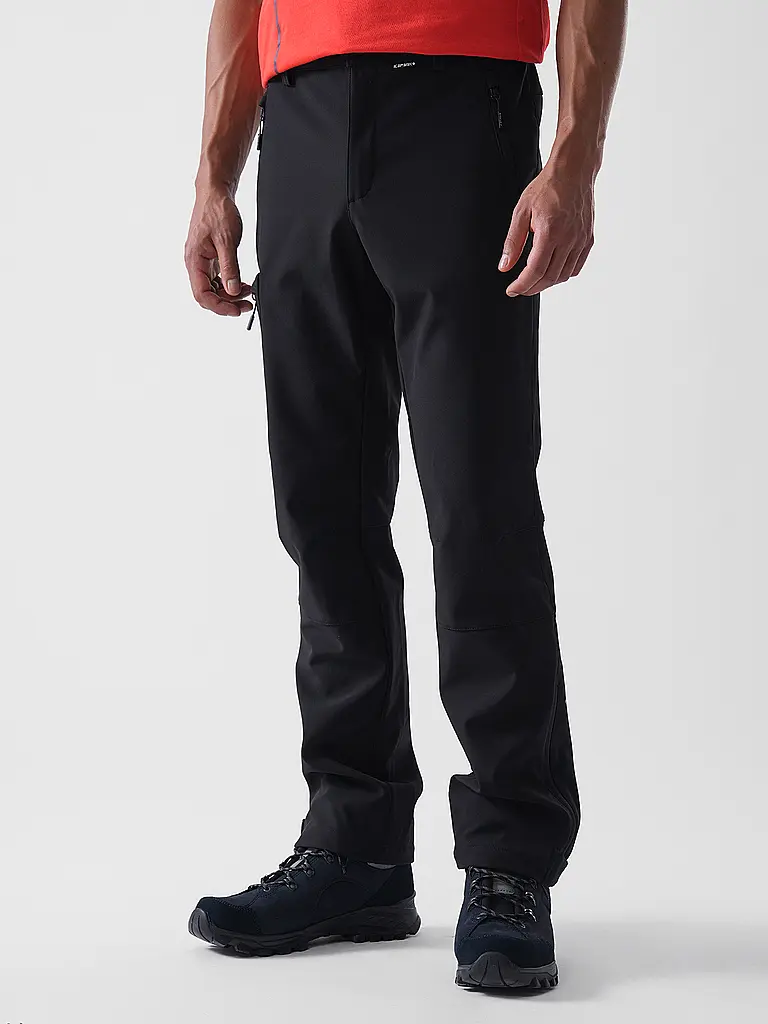 ICEPEAK | Pantaloni softshell da uomo Bouton | Nero
