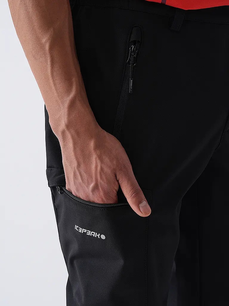 ICEPEAK | Pantaloni softshell da uomo Bouton | Nero