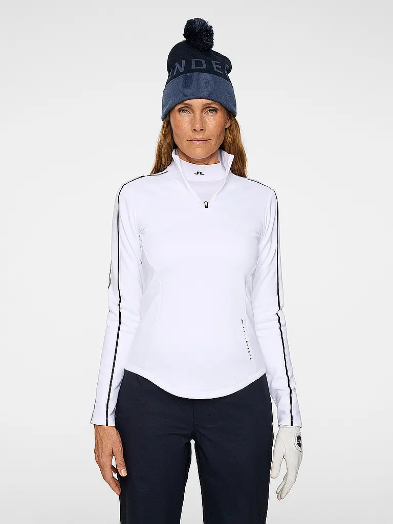 J.LINDEBERG | Zipshirt intimo da donna Nefe Quarter Zip Mid Layer | Bianco