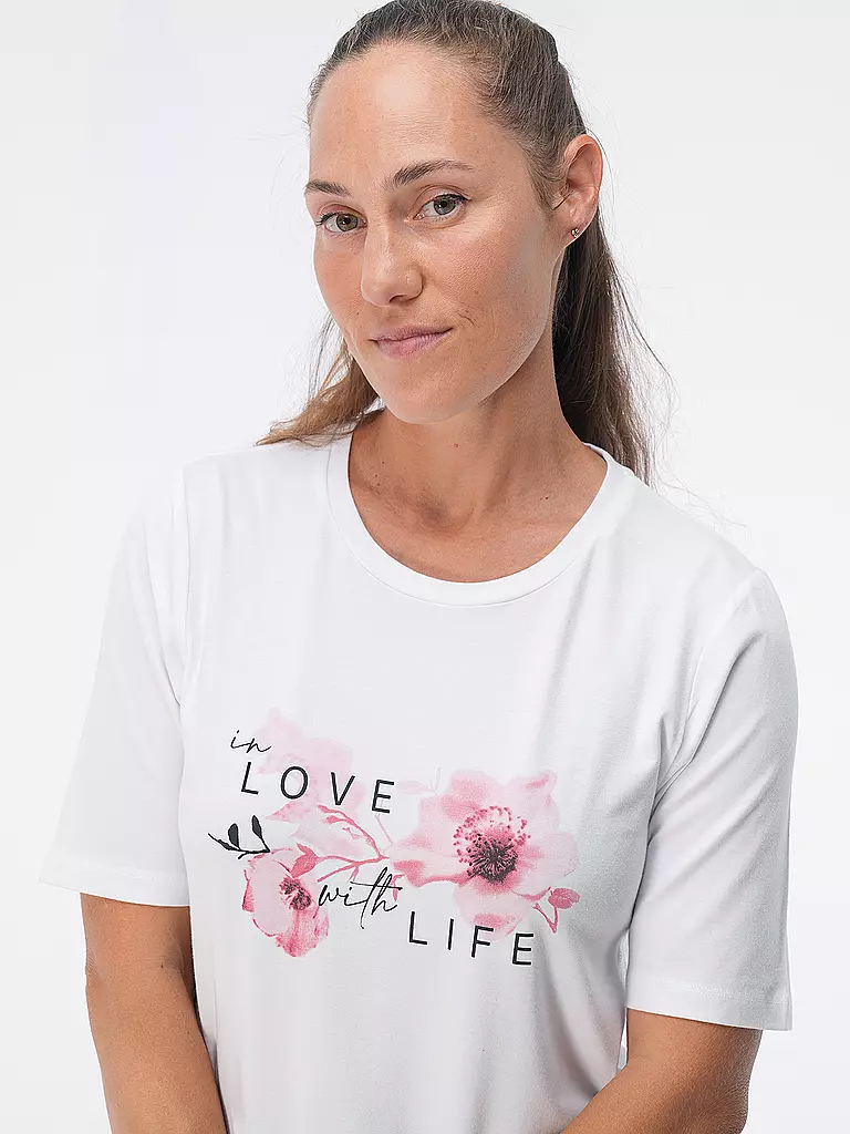JOY SPORTSWEAR | Damen T-Shirt Luzie in Love with Life | Bianco